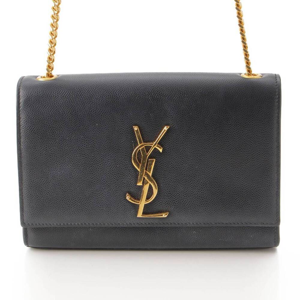Saint Laurent Kate Leather Chain Shoulder Bag Black